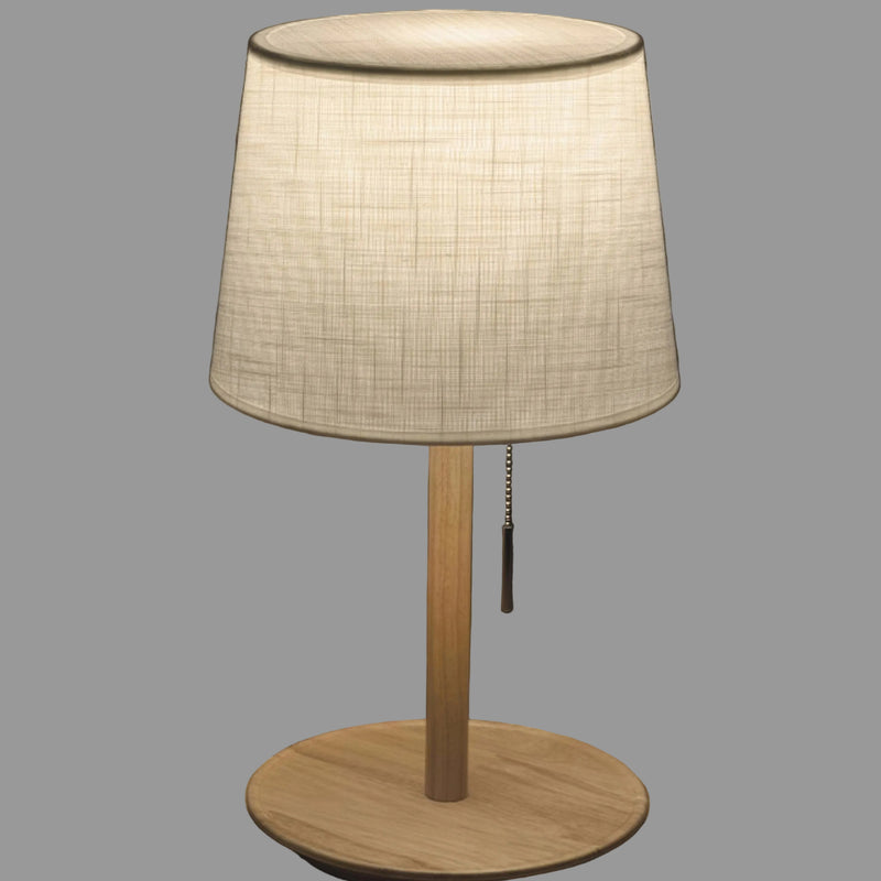 Gentle Glow Nordic Lamp | Walnut Table Lamp with Fabric Shade