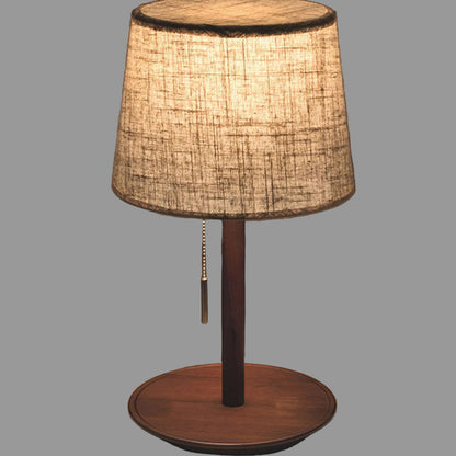 Gentle Glow Nordic Lamp | Walnut Table Lamp with Fabric Shade