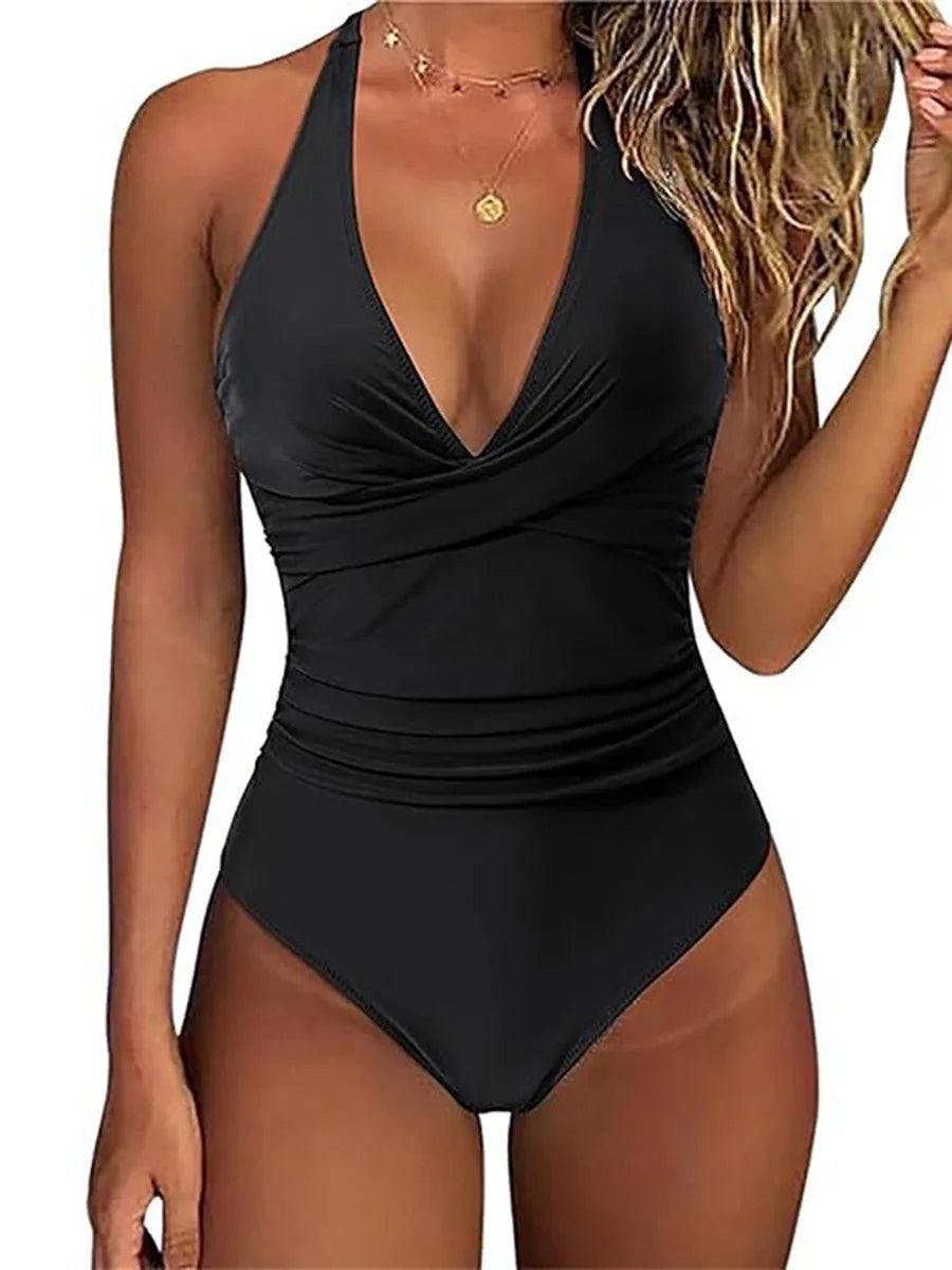 Halterneck Ruffled One Piece Swimsuit | Women's Swimwear 5