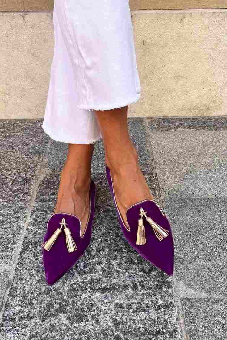 Pointed Toe Tassel Loafers – Slip-On Flat Suede Loafers Women