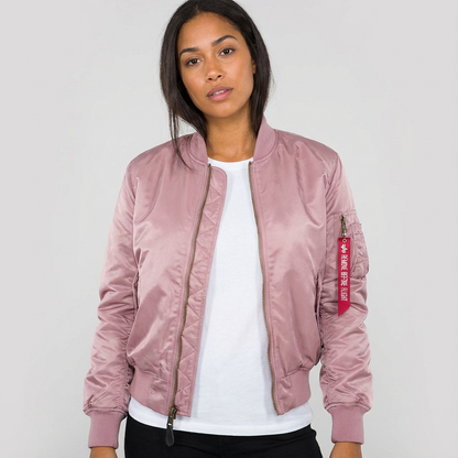 Satin Bomber Jacket – Women's Long Sleeve Utility Style