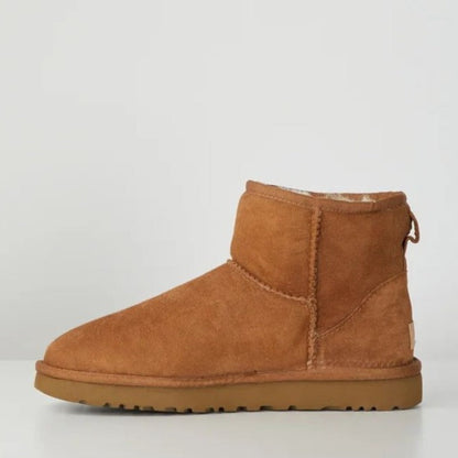 Faux Suede Ankle Boots – Faux Fur Lined Mini Winter Boots