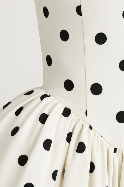 Halter Neck Bubble Skirt Mini Dress – Polka Dot Party Dress
