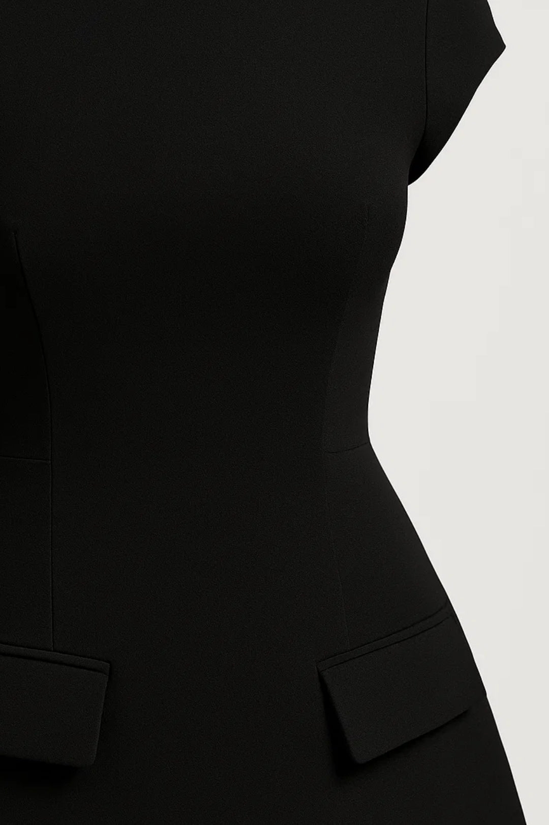 Mock Neck A-Line Mini Dress – Cap Sleeve Fit and Flare