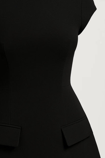 Mock Neck A-Line Mini Dress – Cap Sleeve Fit and Flare