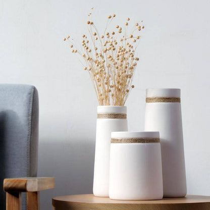 Modern White Ceramic Vase | Elegant Pottery Home Decor