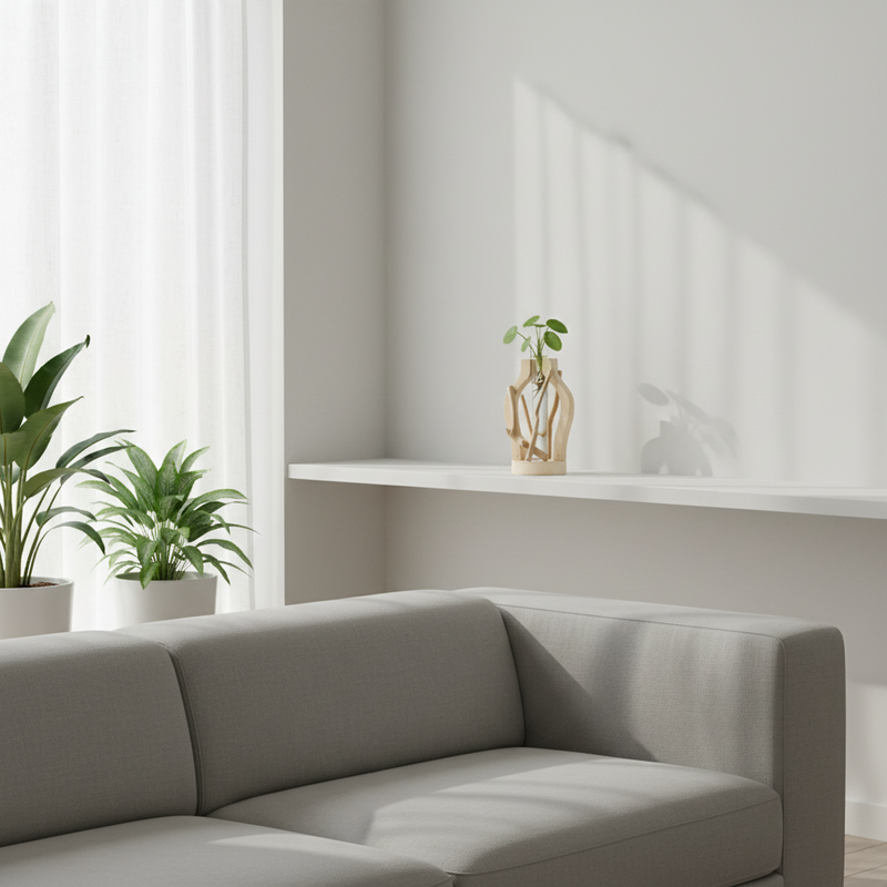Natural Wooden Flower Vase | Unique Indoor Plant Decoration
