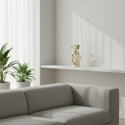 Natural Wooden Flower Vase | Unique Indoor Plant Decoration
