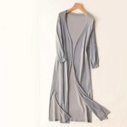 Knit Duster Cardigan – Open Front Maxi Layering Cardigan
