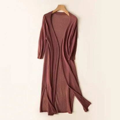 Knit Duster Cardigan – Open Front Maxi Layering Cardigan