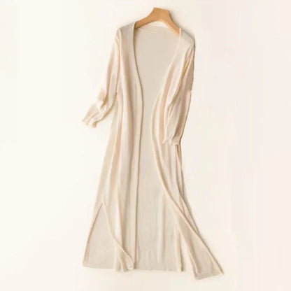 Knit Duster Cardigan – Open Front Maxi Layering Cardigan