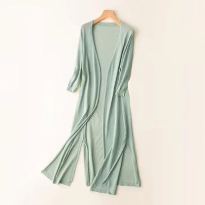 Knit Duster Cardigan – Open Front Maxi Layering Cardigan
