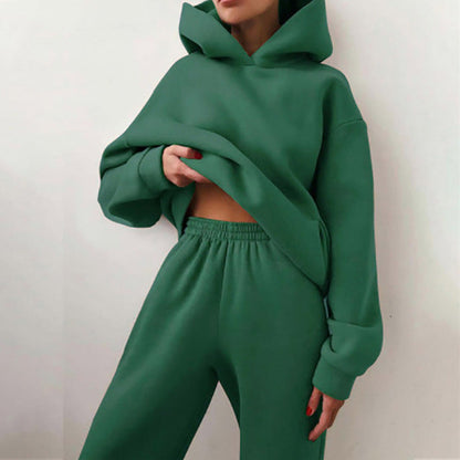 Oversized Hoodie Sweatsuit Set – Two-Piece Pullover Hoodie and Wide-Leg Sweatpants