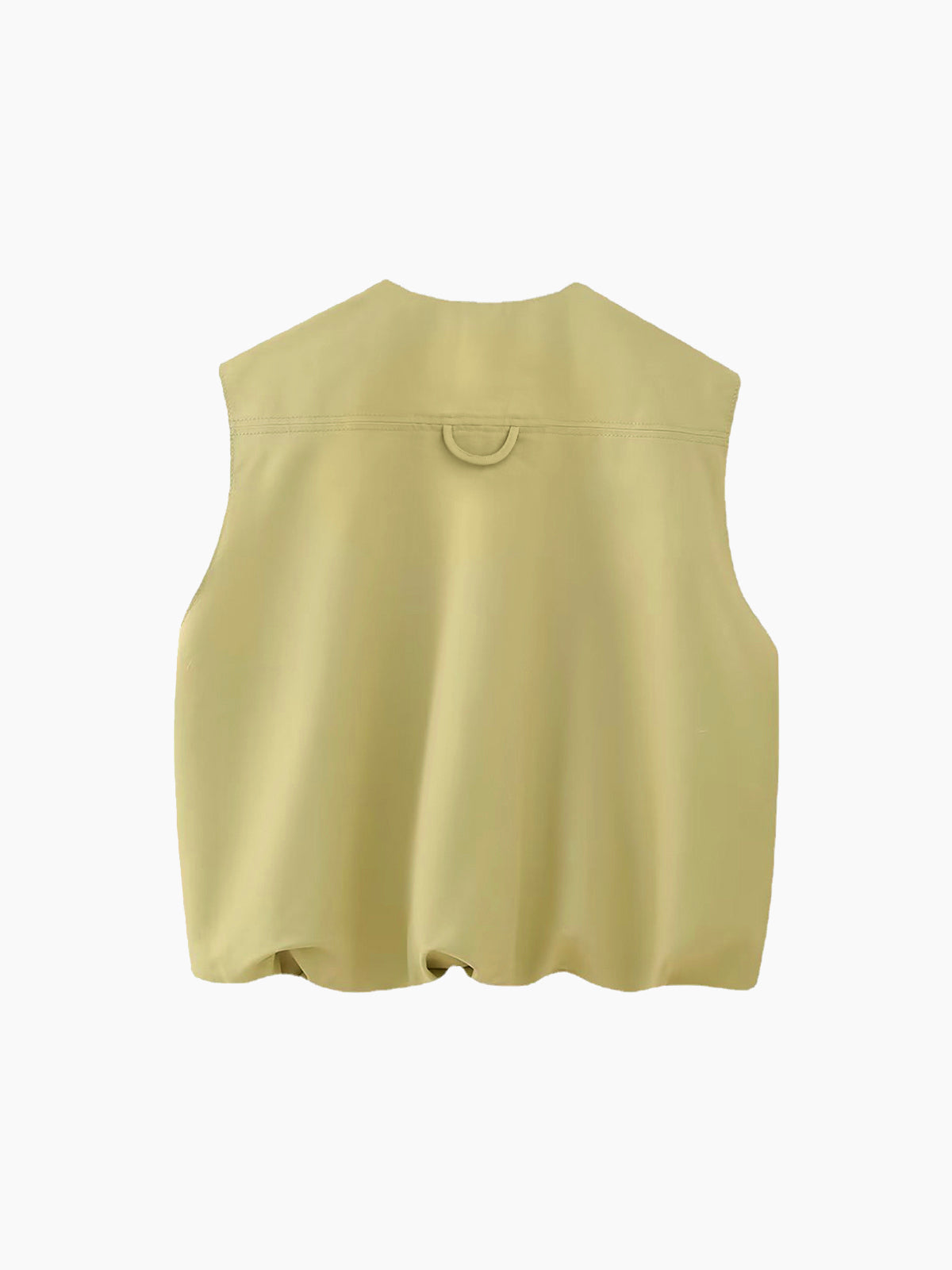 Cropped Zip-Up Cargo Vest – Sleeveless Utility Vest Women