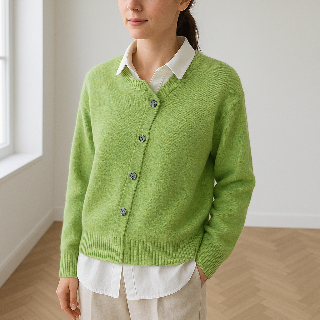Cashmere Cardigan Oversized V-Neck – Button-Front Knit Layering Sweater