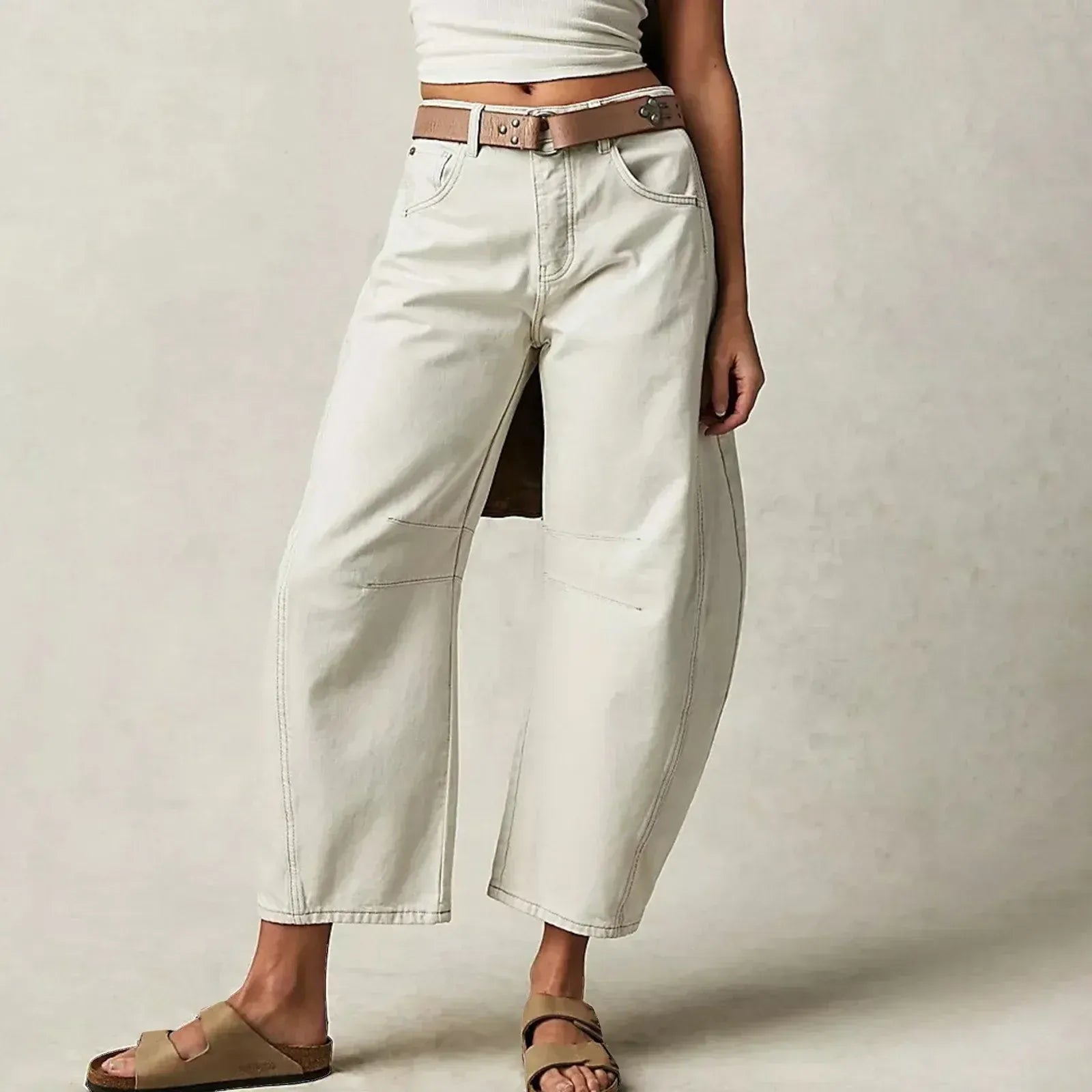 High-Waisted Barrel Leg Jeans – Relaxed Wide-Leg Denim