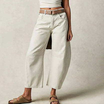 High-Waisted Barrel Leg Jeans – Relaxed Wide-Leg Denim