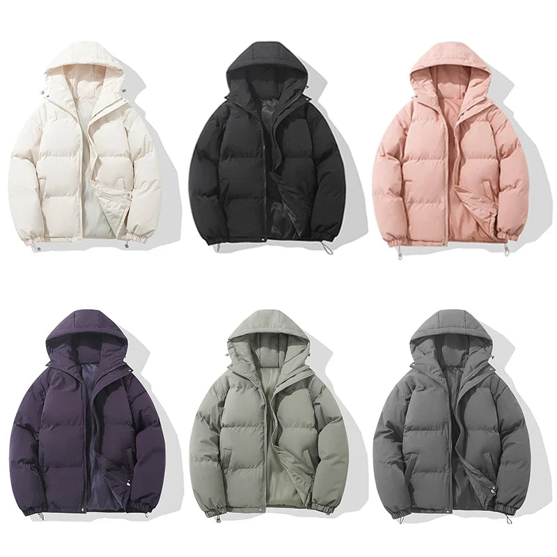 Hooded Puffer Jacket Unisex – Cotton Blend Zip-Up in 8 Colours