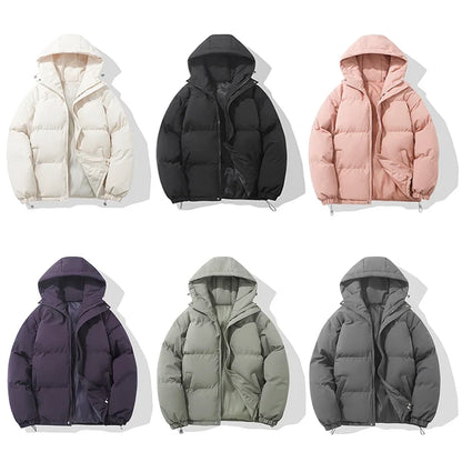 Hooded Puffer Jacket Unisex – Cotton Blend Zip-Up in 8 Colours