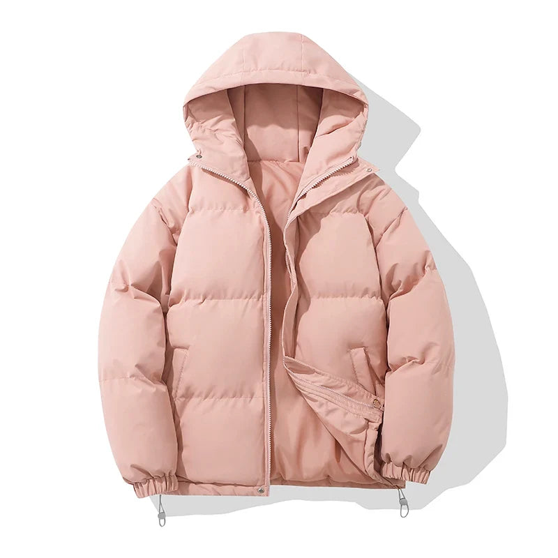 Hooded Puffer Jacket Unisex – Cotton Blend Zip-Up in 8 Colours