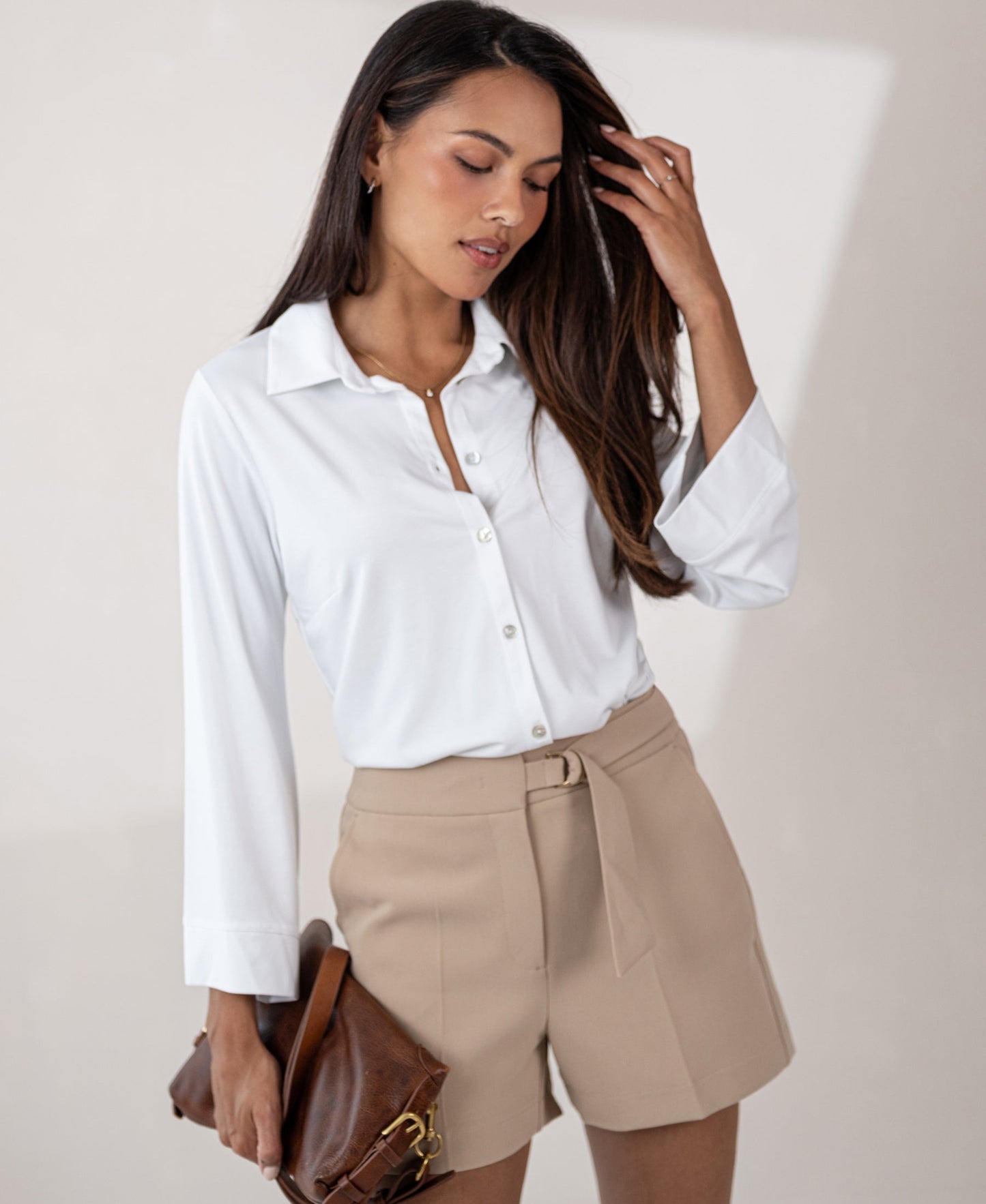 Women's Kimono Sleeve Blouse – Viscose Travel Shirt, Relaxed Fit