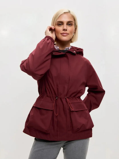 Waterproof Hooded Windbreaker Jacket – Nylon Relaxed Fit Rain Jacket