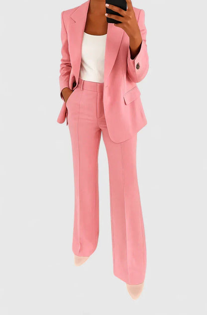 Blazer Wide Leg Pants Suit Set – Women's 2 Piece Work Outfit