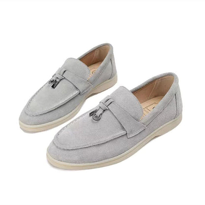 Suede Tassel Loafers Women – Slip-On Flat Loafer White Sole