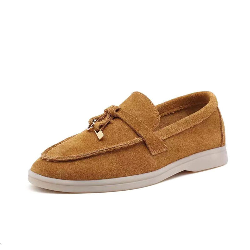 Suede Tassel Loafers Women – Slip-On Flat Loafer White Sole