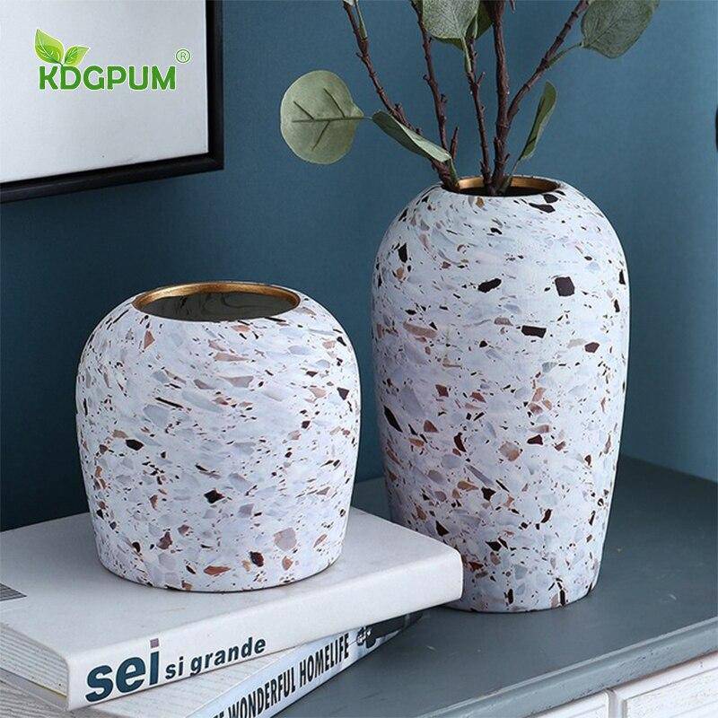 Terrazzo Ceramic Vase | Modern Flower Vase for Home Decor