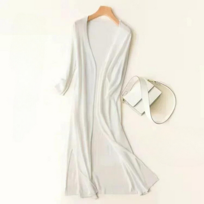 Knit Duster Cardigan – Open Front Maxi Layering Cardigan