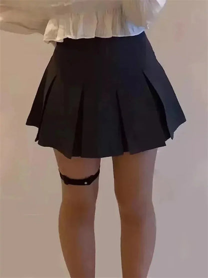 Vintage Gray Pleated Skirt | Women's High Waist Mini Skirt 3