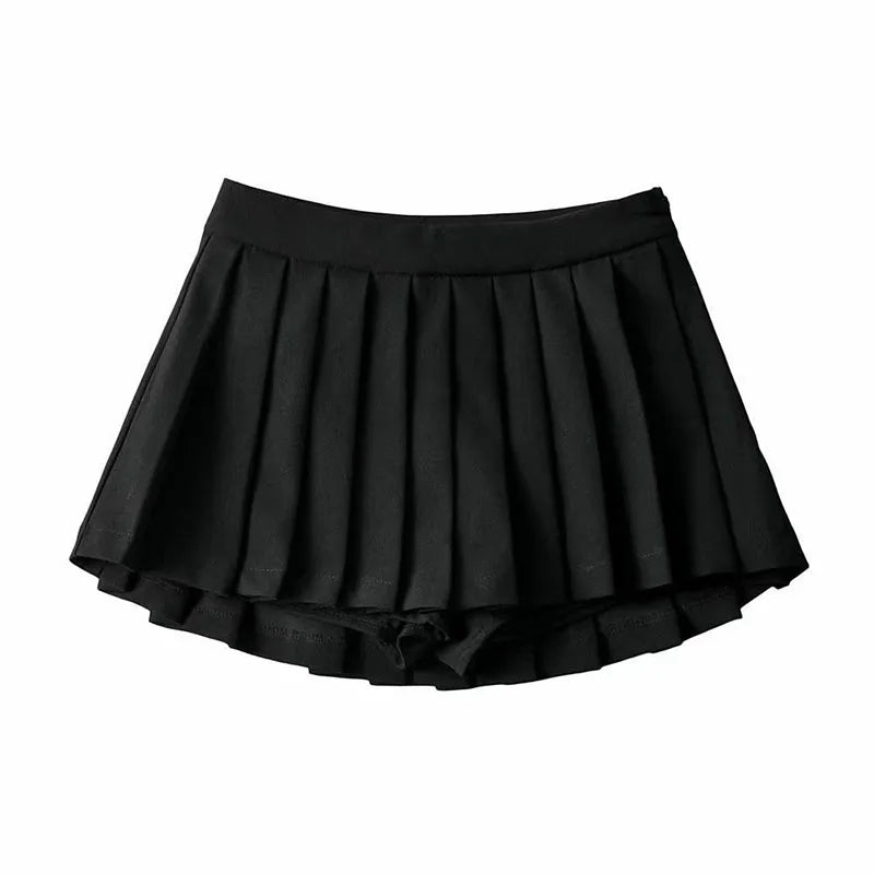 Vintage High Waist Pleated Skirt White | Women's Summer Skirt 0