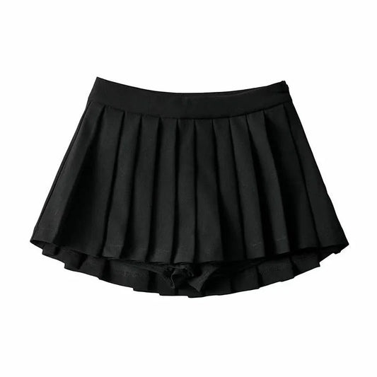Vintage High Waist Pleated Skirt White | Women's Summer Skirt 0