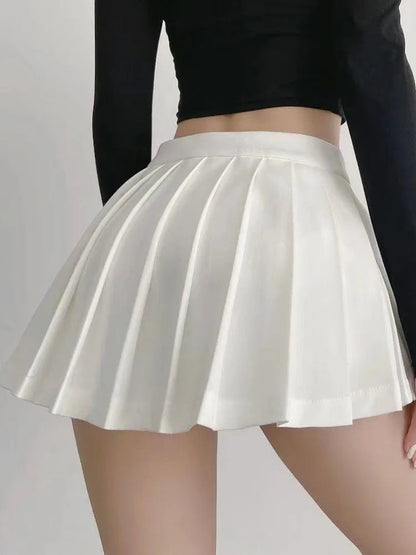 Vintage High Waist Pleated Skirt White | Women's Summer Skirt 3
