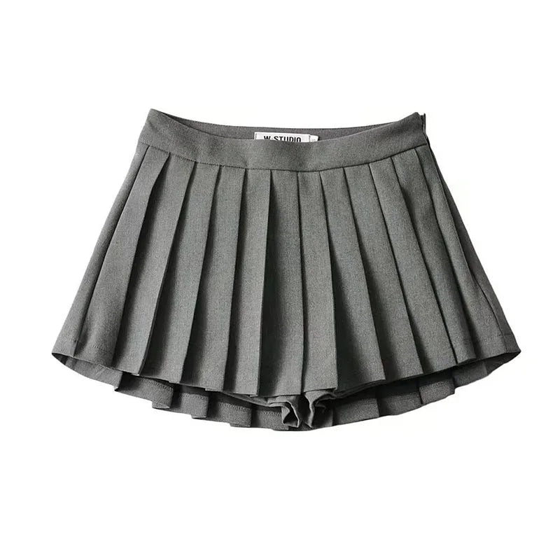 Vintage High Waist Pleated Skirt White | Women's Summer Skirt 7