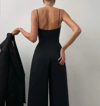 Wide Leg Jumpsuit – Pleated Sweetheart Spaghetti Strap Formal