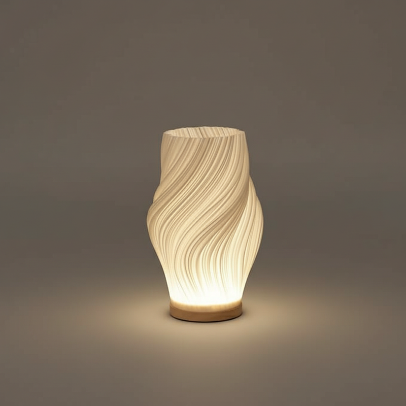 Wavecrest | Contemporary Table Lamp for Bedroom or Desk