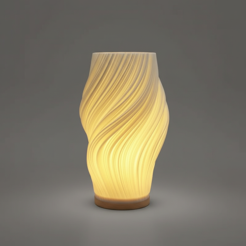 Wavecrest | Contemporary Table Lamp for Bedroom or Desk