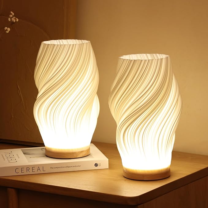 Wavecrest | Contemporary Table Lamp for Bedroom or Desk