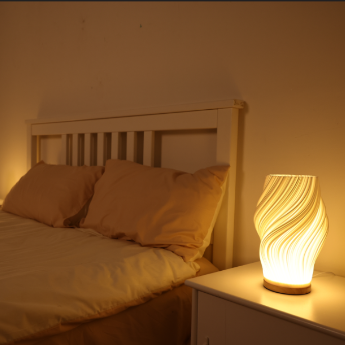 Wavecrest | Contemporary Table Lamp for Bedroom or Desk