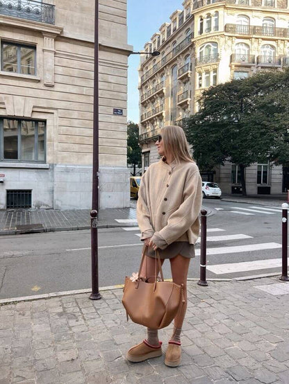 Large Leather Tote Bag – Spacious Structured Shoulder Bag