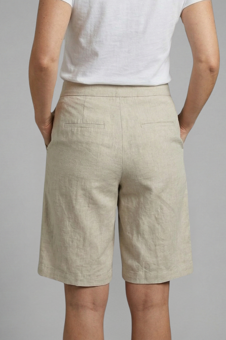 High Waist Bermuda Shorts – Wide Leg Cotton Blend Summer Shorts