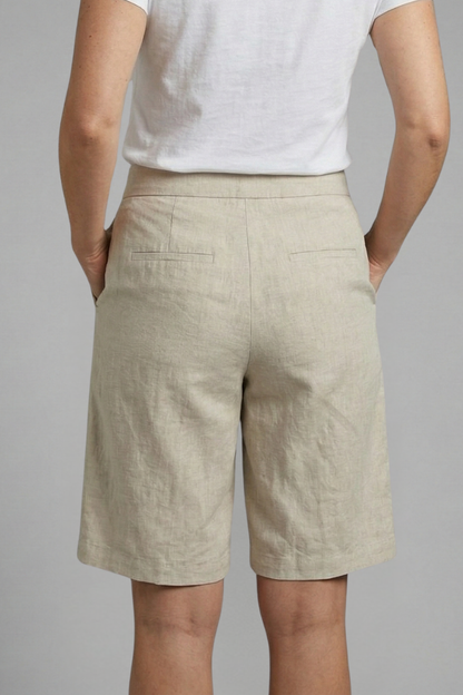 High Waist Bermuda Shorts – Wide Leg Cotton Blend Summer Shorts