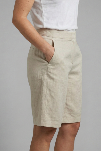 High Waist Bermuda Shorts – Wide Leg Cotton Blend Summer Shorts