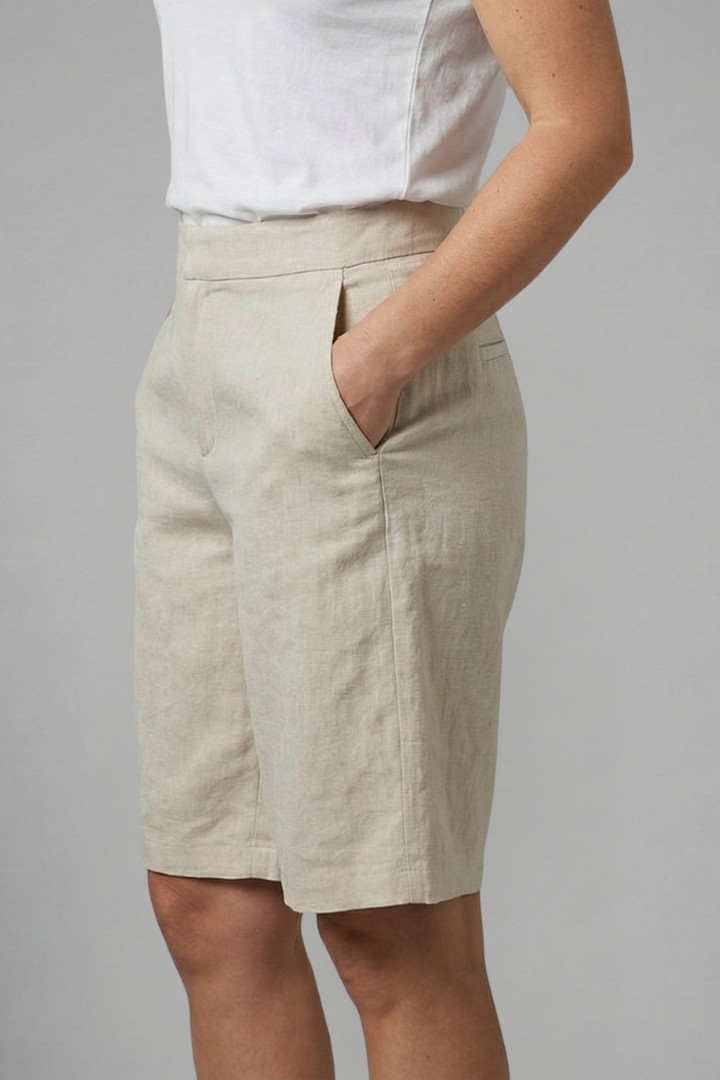 High Waist Bermuda Shorts – Wide Leg Cotton Blend Summer Shorts