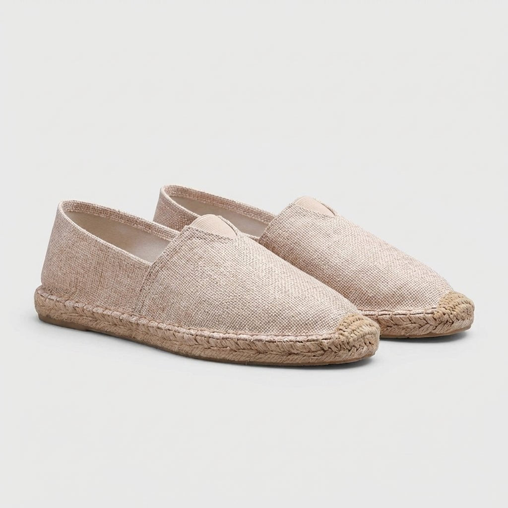 Women's Slip-On Espadrilles – Flat Jute Sole Canvas Flats