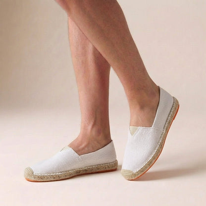 Women's Slip-On Espadrilles – Flat Jute Sole Canvas Flats