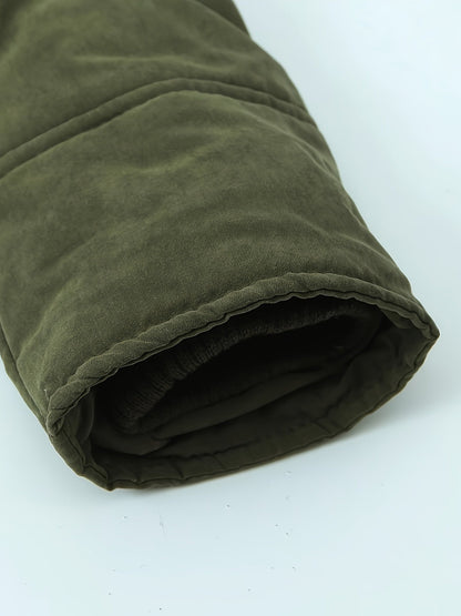 Fleece-Lined Hooded Parka – Women's Drawstring Waist Winter Coat