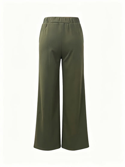 Wide-Leg Dress Pants – High-Waisted Tailored Trousers with Pockets